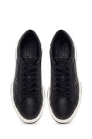 Men's Black Thick Sole Lace Up Leather Sneaker | Derimod