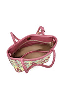 Women Pink Woven Shoulder Bag | Derimod