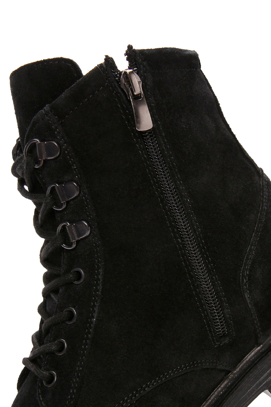 Men's Black Zippered Suede Leather Casual Boots