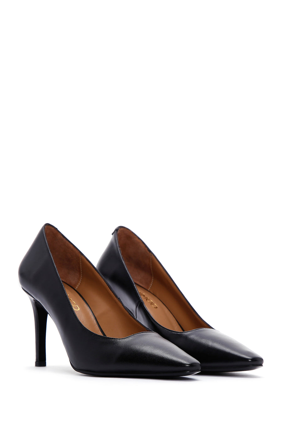 Women's Black Leather Stiletto