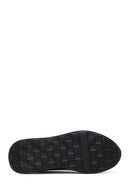 Men's Navy Blue Lace-Up Thick Sole Leather Sneaker | Derimod