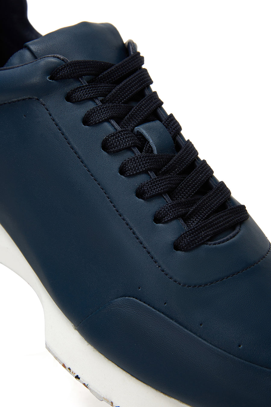 Erkek Lacivert Deri Sneaker
