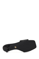 Women's Black Short Thin Heeled Slippers | Derimod