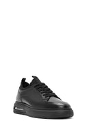 Men's Black Lace-up Leather Sneaker | Derimod