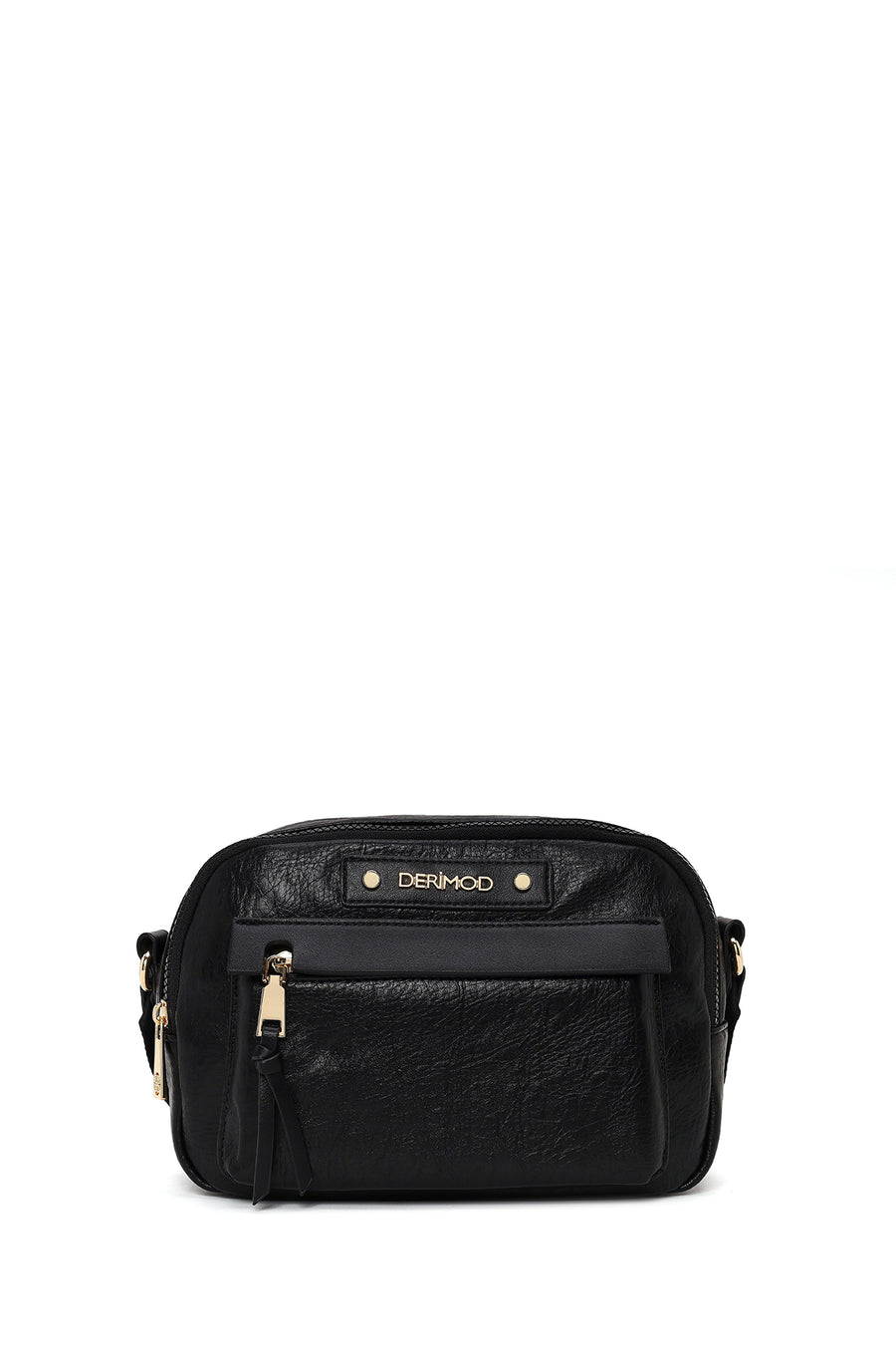 Woman Black Long-Strap Crossbody Bag