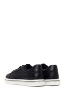 Erkek Siyah Bağcıklı Deri Sneaker | Derimod
