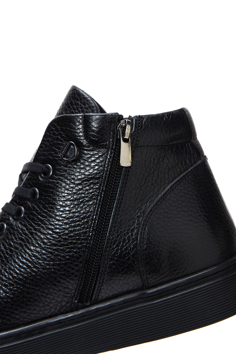 Men's Black Leather Ankle Sneaker Boots