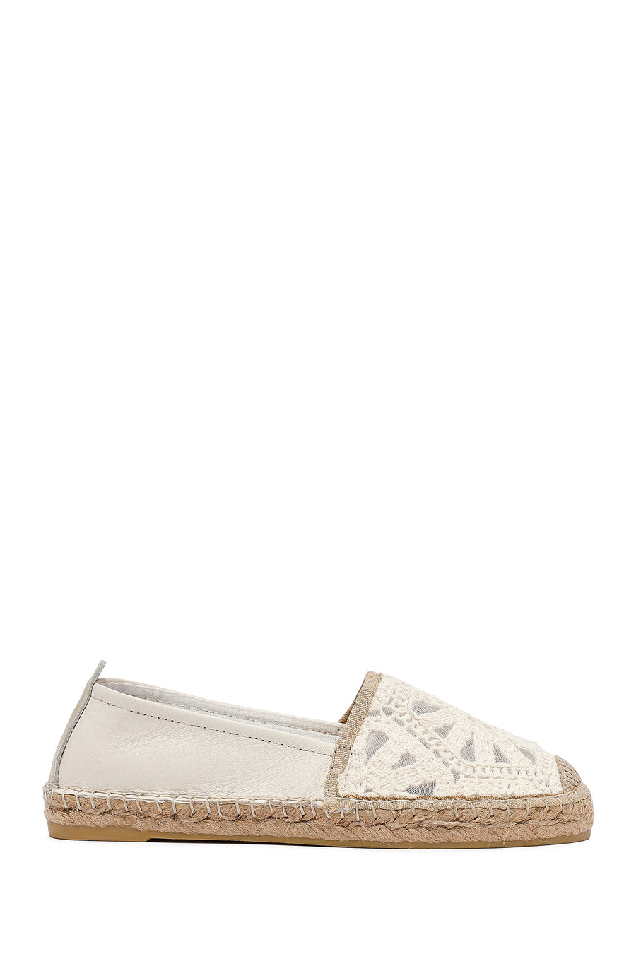Kadın Krem Desenli Espadril 25SFD206914 | Derimod