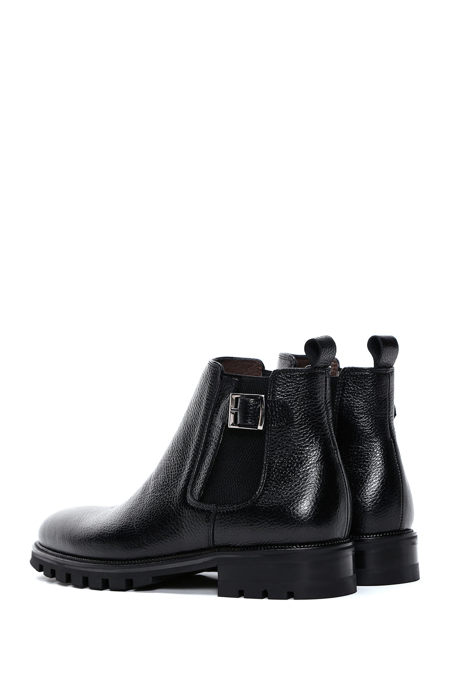 Men's Leather Buckle Boots