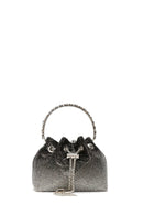 Women's Black Long Chain Strap Stone Mini Evening Handbag | Derimod