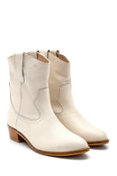 Women's Leather Short Heeled Cowboy Boots | Derimod