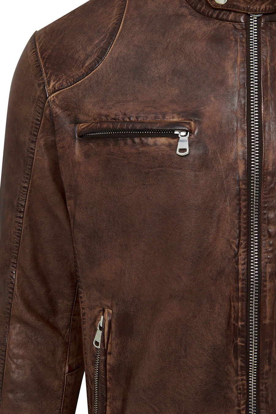 Immobile Men's Brown Sport Leather Jacket