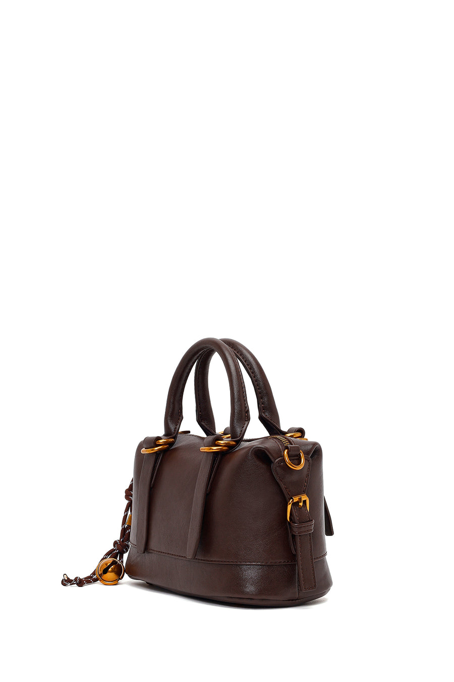 Woman Brown Long-Strap Mini Shoulder Bag