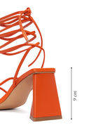 Women's Orange Lace-Up Heeled Sandals | Derimod