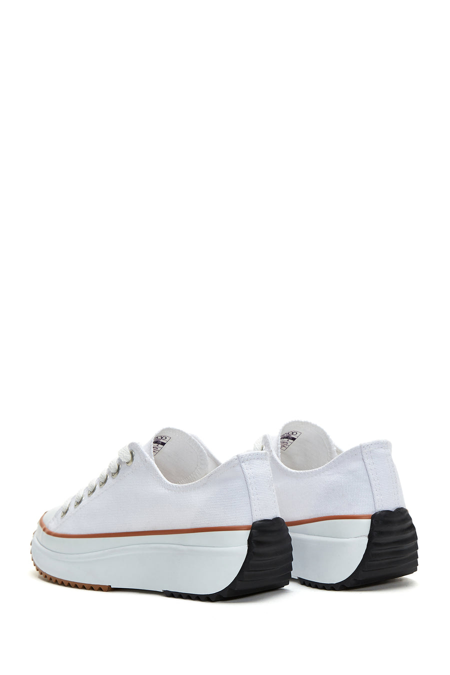 Kadın Beyaz Kalın Tabanlı Kumaş Sneaker