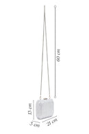 Woman Beige Long Chain Strap Patterned Clutch Bag | Derimod