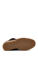 Women's Brown Zip-Up Wedge Suede Leather Boots | Derimod