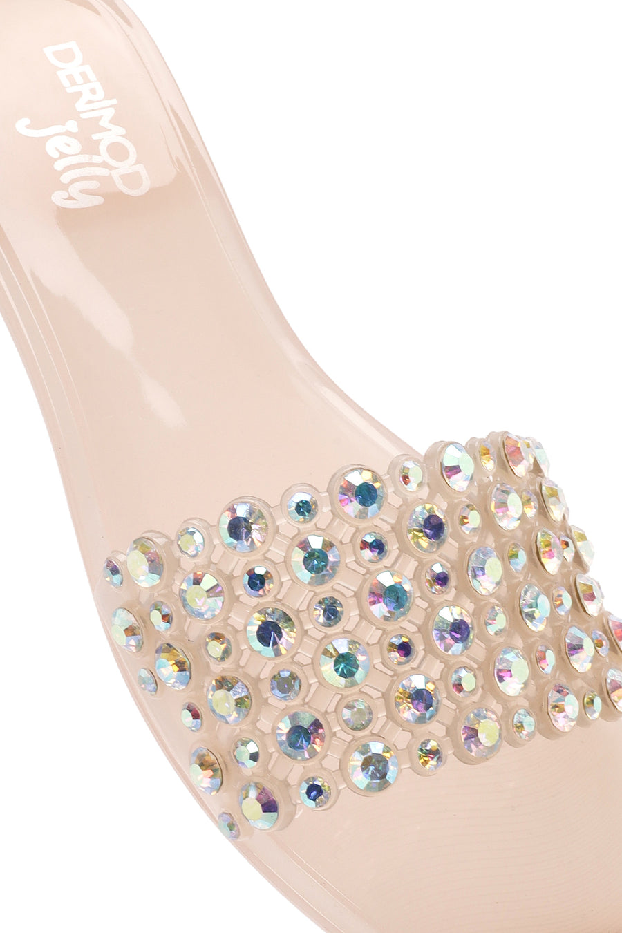 Women's Beige Stone Jelly Slippers