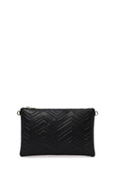 Woman Black Long Chain Strap Quilted Clutch Bag | Derimod