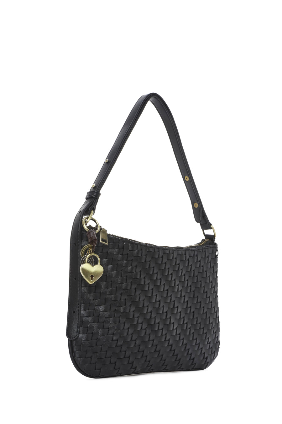 Women's Black Knitted Patterned Shoulder Bag