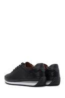 Erkek Siyah Bağcıklı Deri Casual Sneaker | Derimod