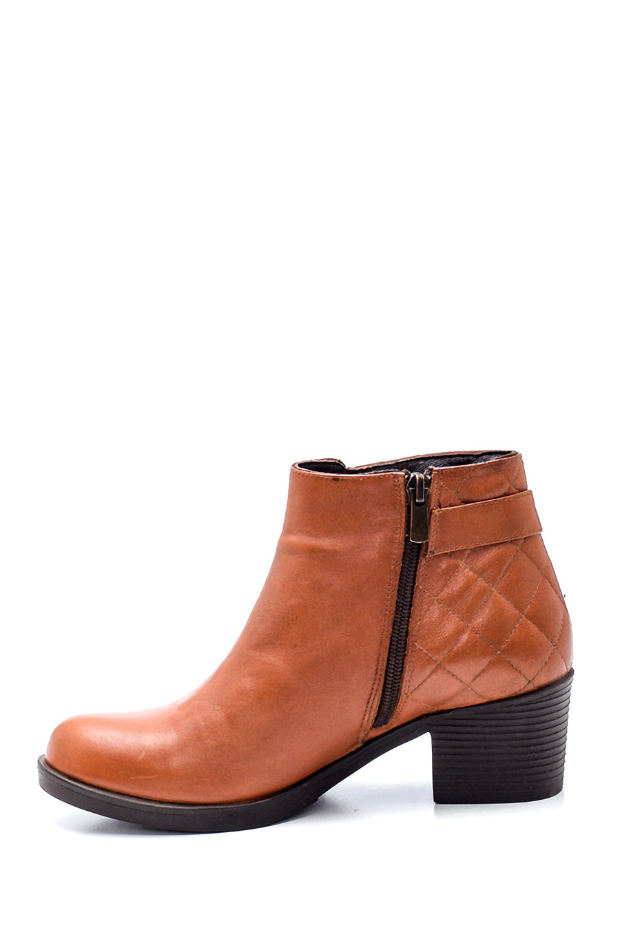 Women's Leather Quilted Detailed Boots