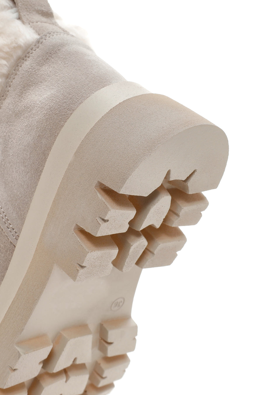 Women's Beige Plush Suede Leather Boots