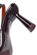 Woman Burgundy Open-Back Chunky-Heel Leather Shoes | Derimod