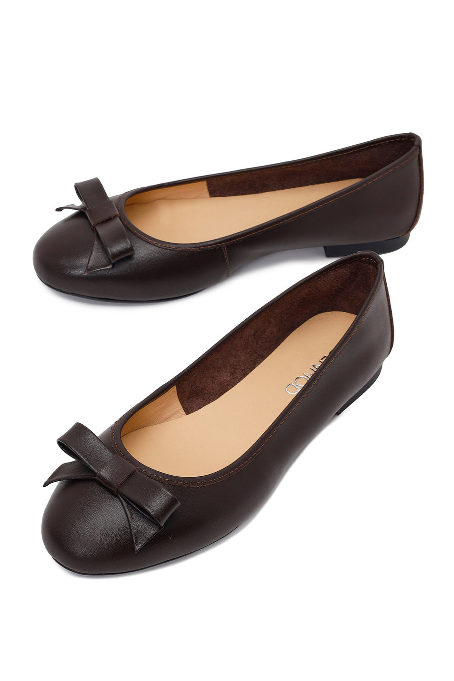Women's Brown Leather Ballerinas