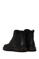 Male Black Lace-up Zip Closure Leather Boots | Derimod