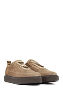 Men's Mink Lace-Up Thick Soled Suede Leather Sneaker | Derimod