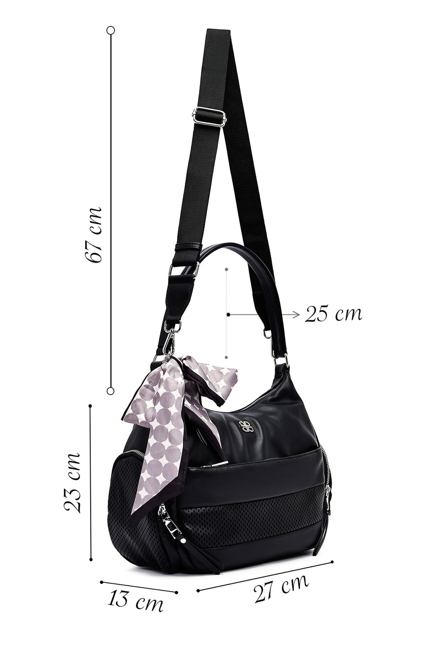 Women's Black Long Strap Shoulder Bag