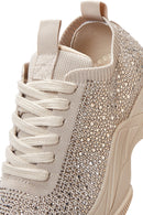 Derimod Zero Women's Beige Laced Stoned Sneakers | Derimod