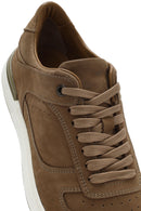 Men's Beige Lace-Up Nubuck Leather Sneaker | Derimod