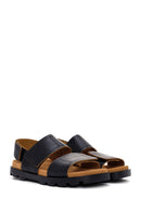 Camper Men's Black Brutus Leather Sandals | Derimod