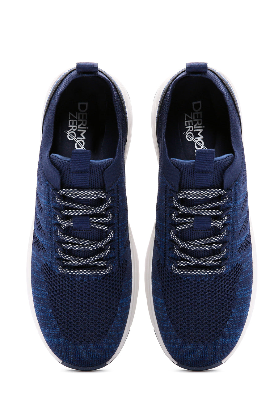 Derimod Zero Men's Navy Blue Lace-Up Thick Soled Fabric Sneaker