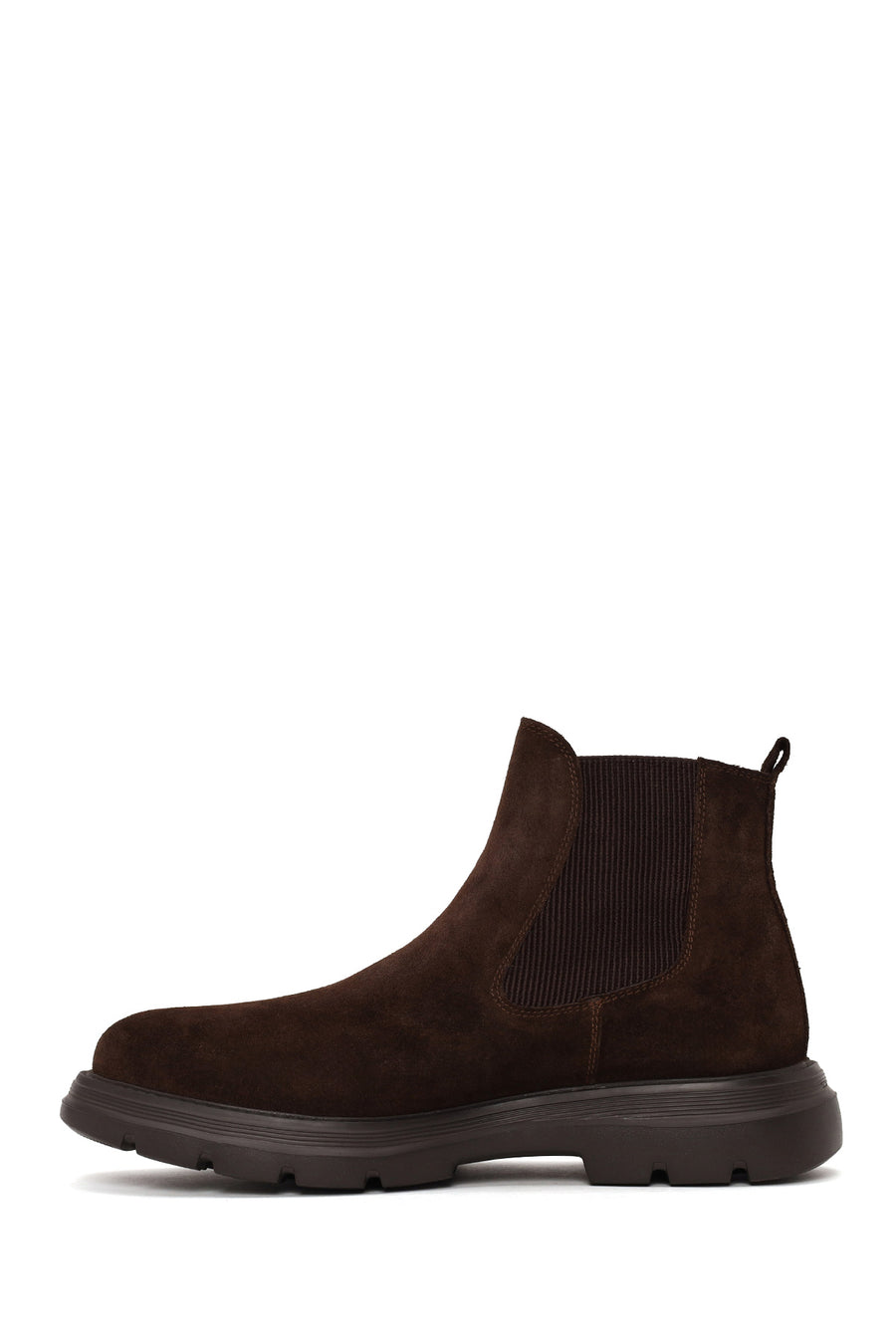Male Brown Thick-Soled Suede Casual Chelsea Boots