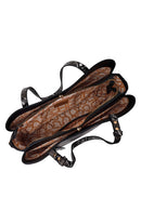 Woman Black Long-Strap Patterned Shoulder Bag | Derimod