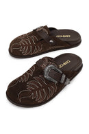 Woman Brown Open-Back Suede Slipper | Derimod