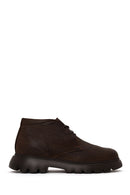 Erkek Kahverengi Bağcıklı Nubuk Deri Casual Bot | Derimod
