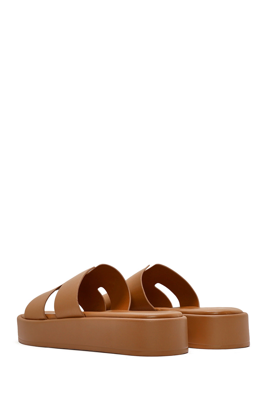 Women's Tan Thick Soled Slippers