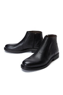 Men's Black Zippered Leather Casual Boots | Derimod