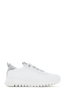 Women's White Lace-Up Leather Sneaker | Derimod