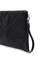 Woman Black Chain-Strap Patterned Clutch Bag | Derimod
