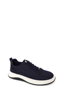 Erkek Lacivert Bağcıklı Kumaş Sneaker | Derimod