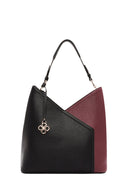 Woman Black Shoulder Bag with Short and Long Straps | Derimod