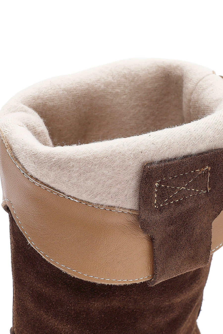 Woman Brown Chunky Heel Suede Leather Cowboy Boots
