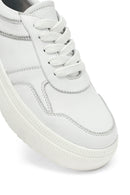 Kadın Beyaz Bağcıklı Kalın Tabanlı Deri Sneaker | Derimod
