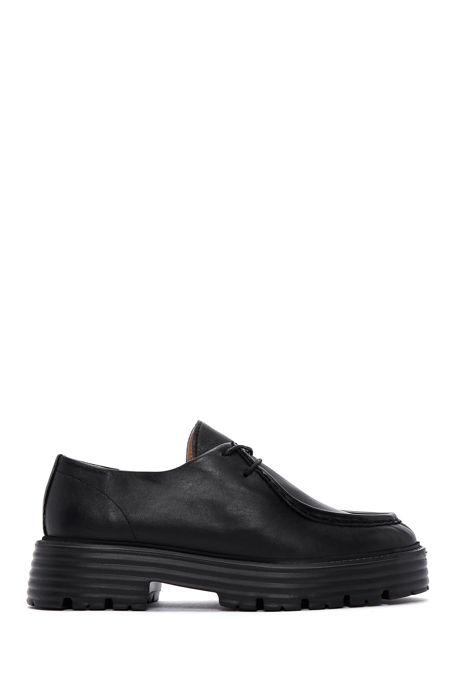 Women's Black Leather Oxford Shoes 23WFD290418 | Derimod