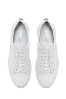 Male White Lace-Up Leather Sneaker | Derimod